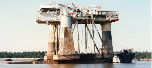 Dry docking Falcon 68 on Crowley barge