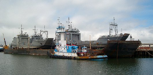 LCUs on barge Atlanta Bridge ready for departure