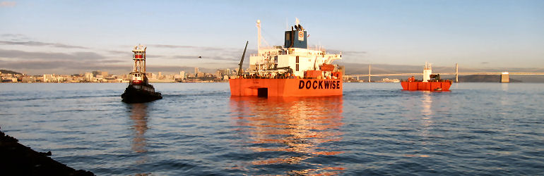 SF drydock transport on Tern - Arriving at the submersed Tern