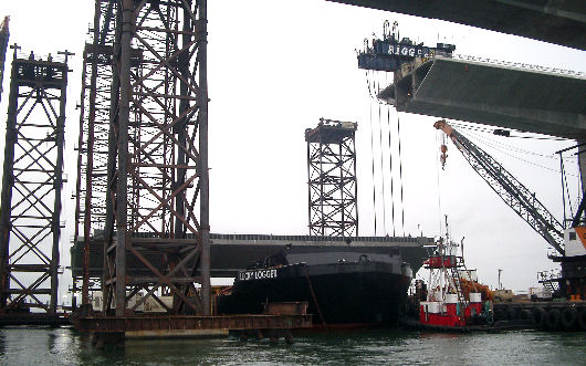 West tub lifted off Lucky Logger