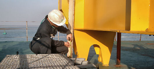 Frank van Hoorn surveying cargo particulars 